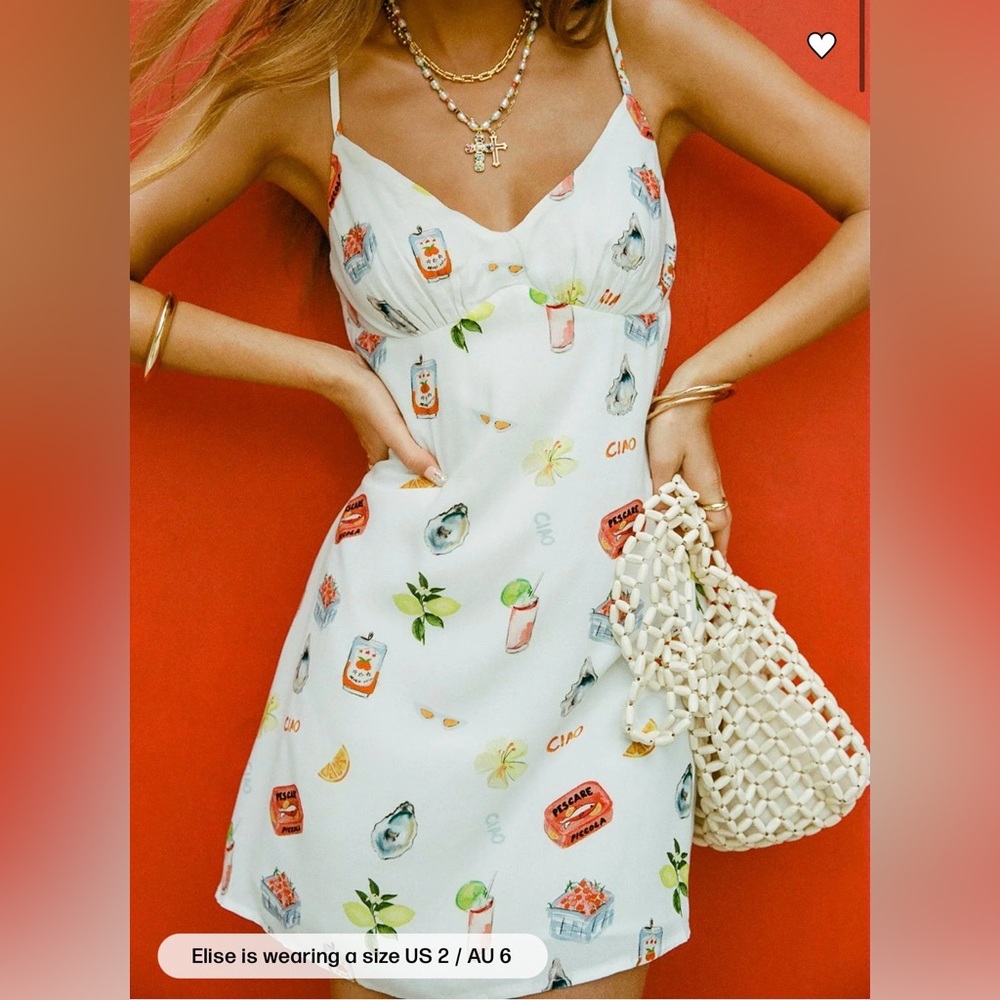 NEW Princess Polly❣️Jaye mini White with Colorful Prints size 4